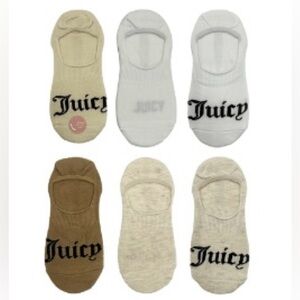 JUICY COUTURE Gothic Font Sneaker Liners size 4-10 6 pairs